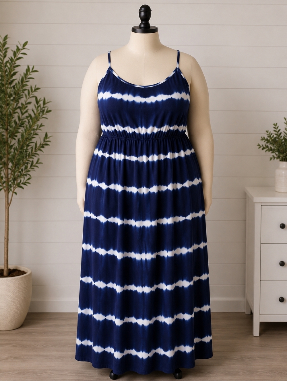 Lily Rose Blue and White Striped Dress